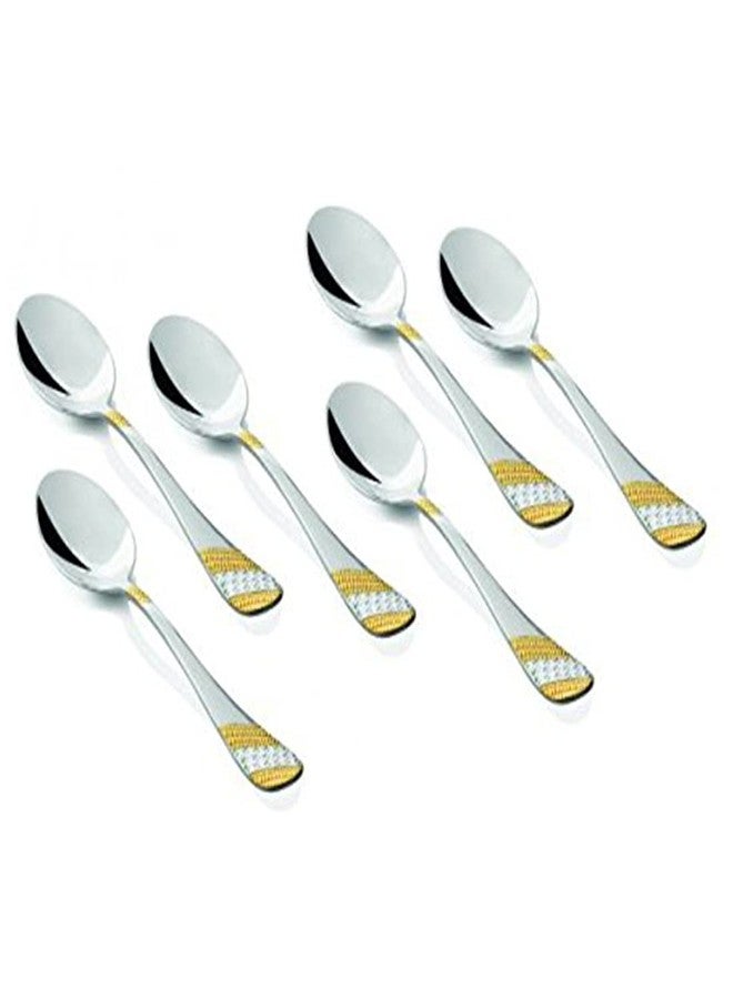 FnS Imperio Stainless Steel Dinner Spoon 24 Karat Gold Plated on Handle (Set of 6) - Image 5